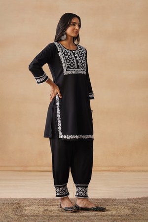 Slate - Hand-Embroidered Chikankari 2 Piece