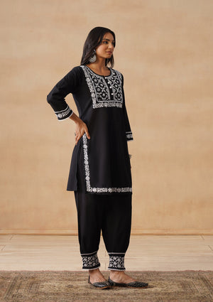 Slate - Hand-Embroidered Chikankari 2 Piece