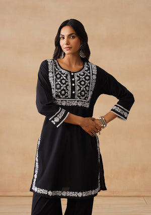 Slate - Hand-Embroidered Chikankari 2 Piece
