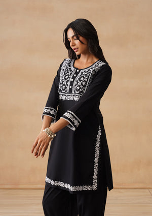 Slate - Hand-Embroidered Chikankari 2 Piece