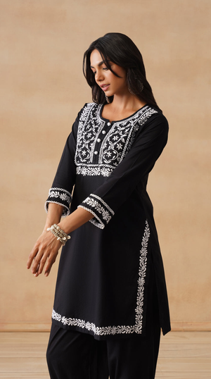 Slate - Hand-Embroidered Chikankari 2 Piece