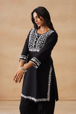 Slate - Hand-Embroidered Chikankari 2 Piece