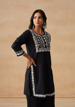 Slate - Hand-Embroidered Chikankari 2 Piece