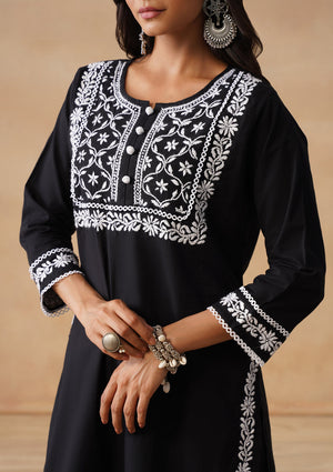 Slate - Hand-Embroidered Chikankari 2 Piece