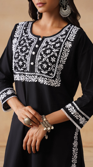 Slate - Hand-Embroidered Chikankari 2 Piece