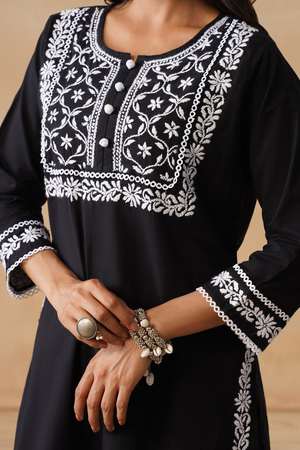 Slate - Hand-Embroidered Chikankari 2 Piece
