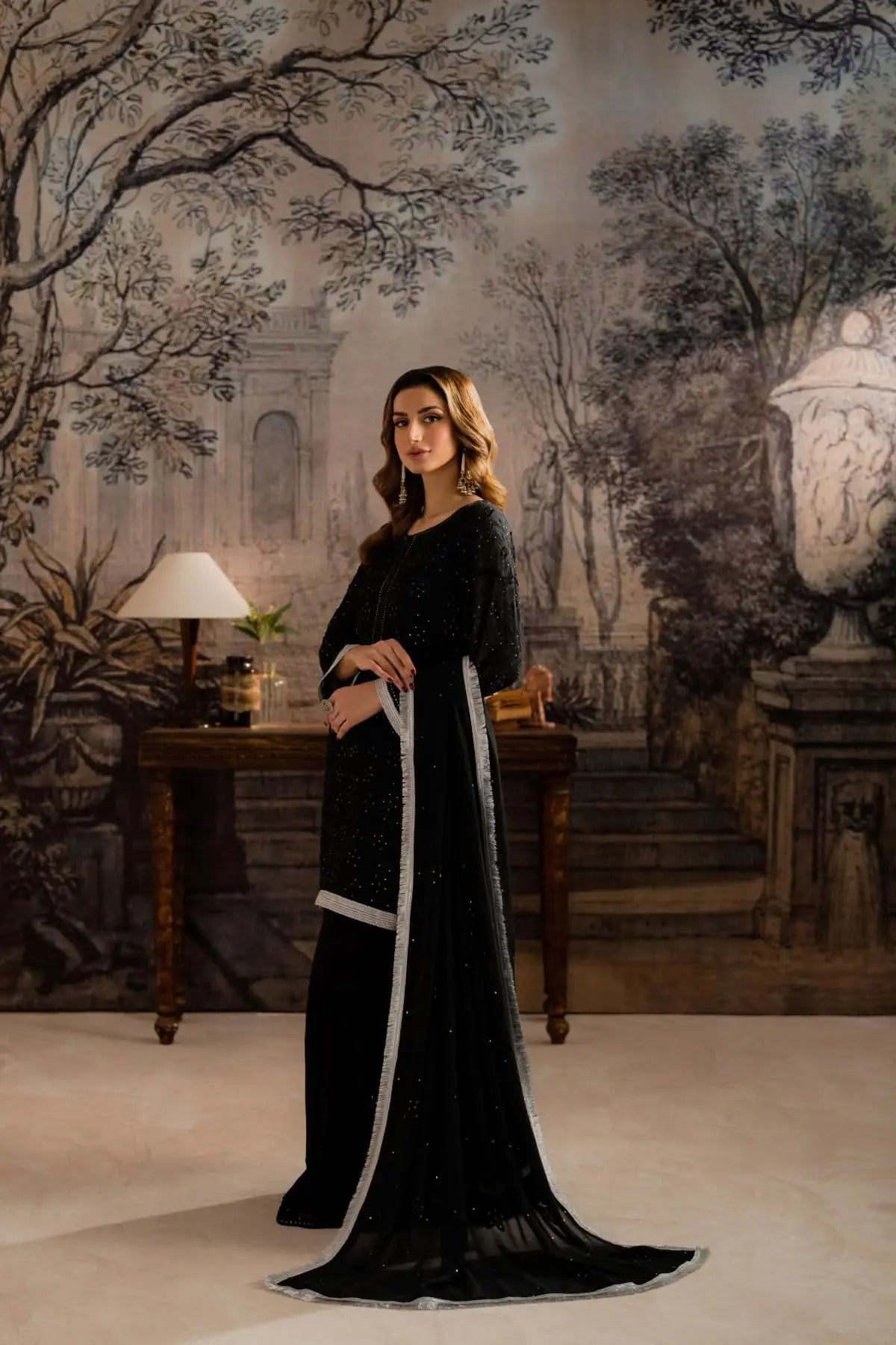 AYLA BLACK- 3 Piece Gharara Set Feyre