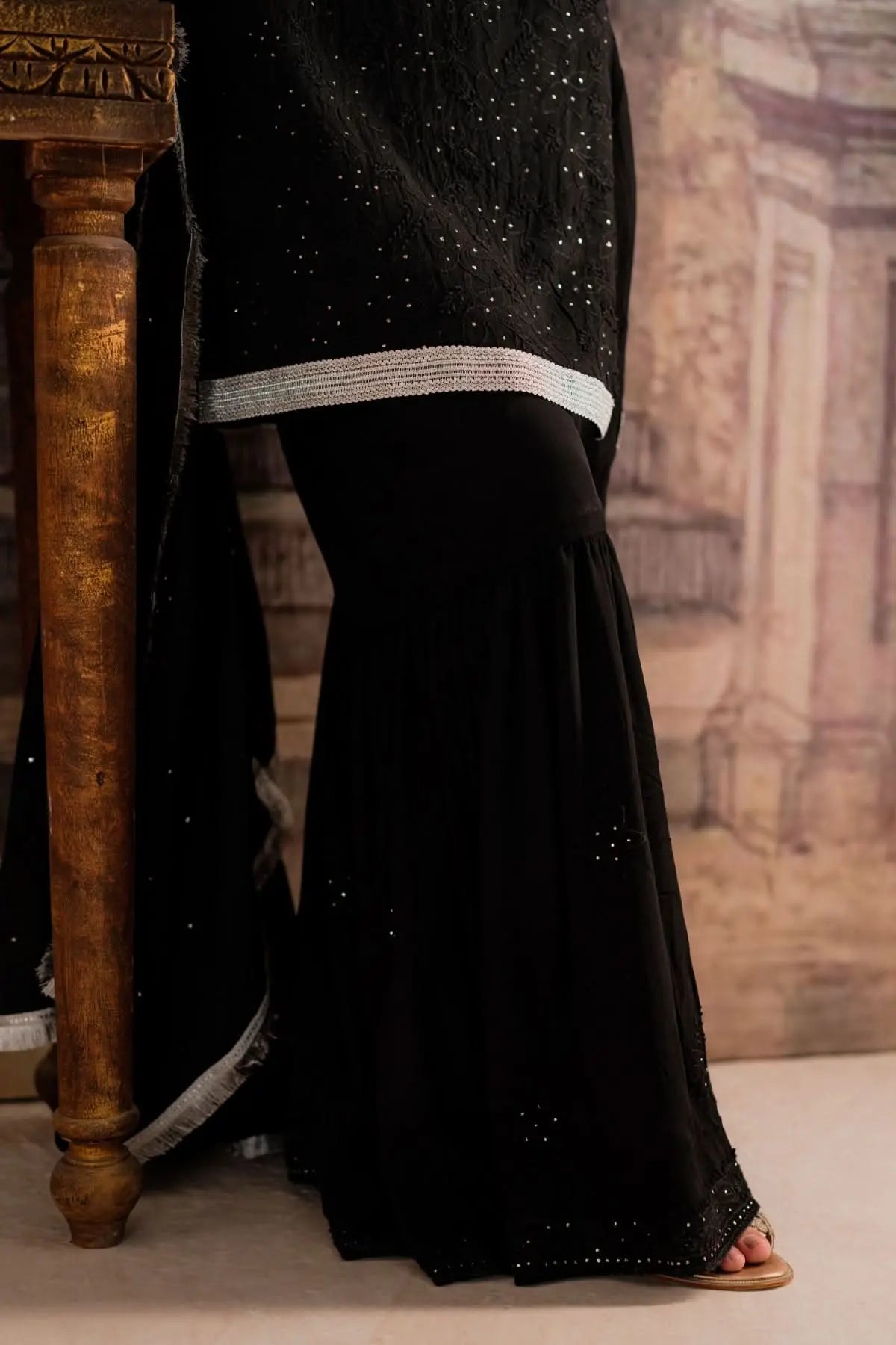 AYLA BLACK- 3 Piece Gharara Set Feyre