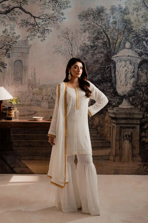 AYLA WHITE - 3 Piece Gharara Set Feyre