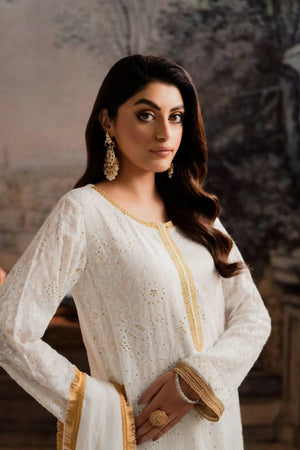 AYLA WHITE - 3 Piece Gharara Set Feyre