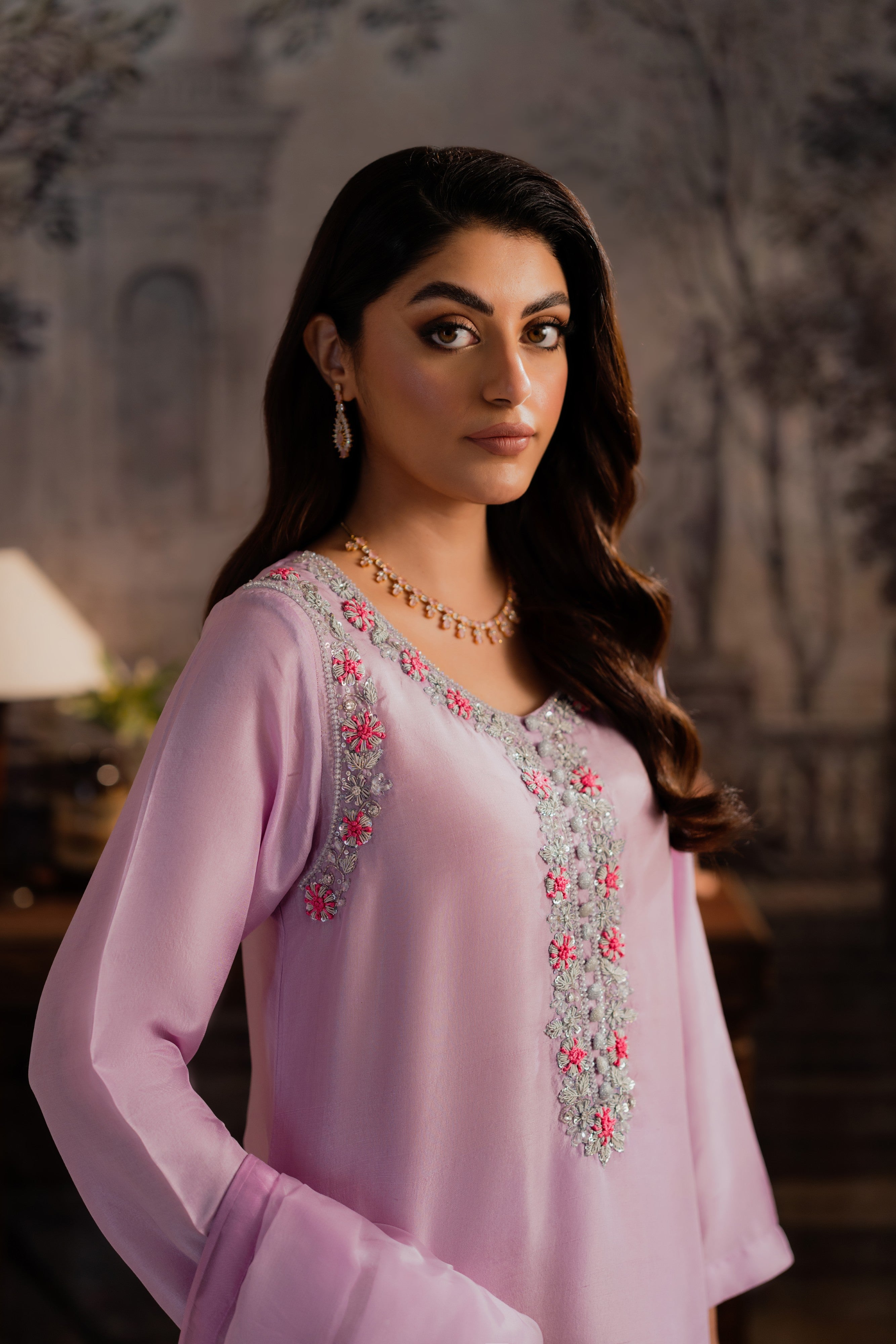 Pak Rigel RIGEL - 3-Piece Raw Silk Ada Work Hand Embroidered Dress | Feyre Pakistan