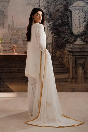 AYLA WHITE - 3 Piece Gharara Set