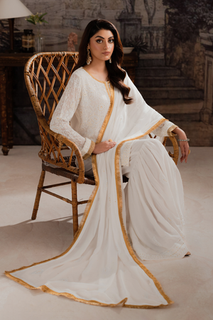 AYLA WHITE - 3 Piece Gharara Set