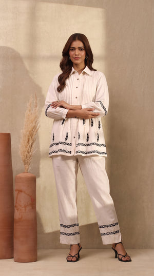 Cream – Hand-Embroidered Chikankari 2 Piece
