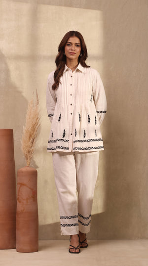 Cream – Hand-Embroidered Chikankari 2 Piece