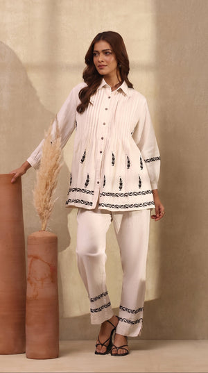 Cream – Hand-Embroidered Chikankari 2 Piece