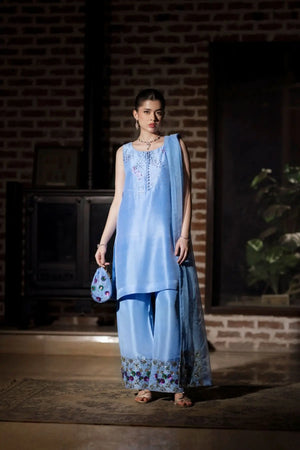 Azure - 3 Piece Pure Raw Silk Feyre