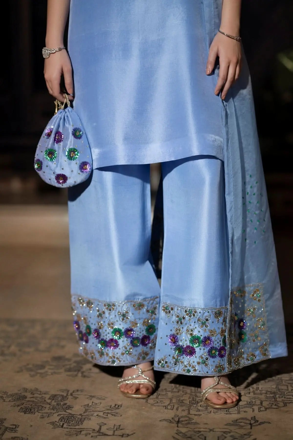 Azure - 3 Piece Pure Raw Silk Feyre