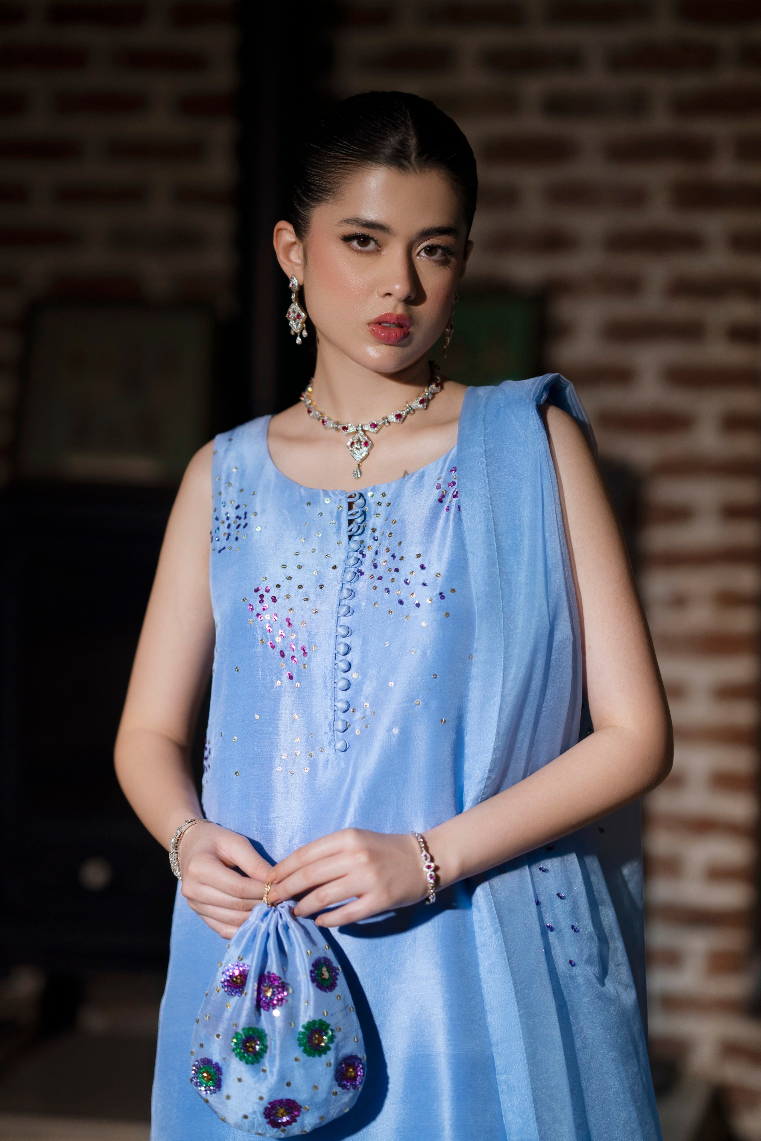 Azure - 3 Piece Pure Raw Silk