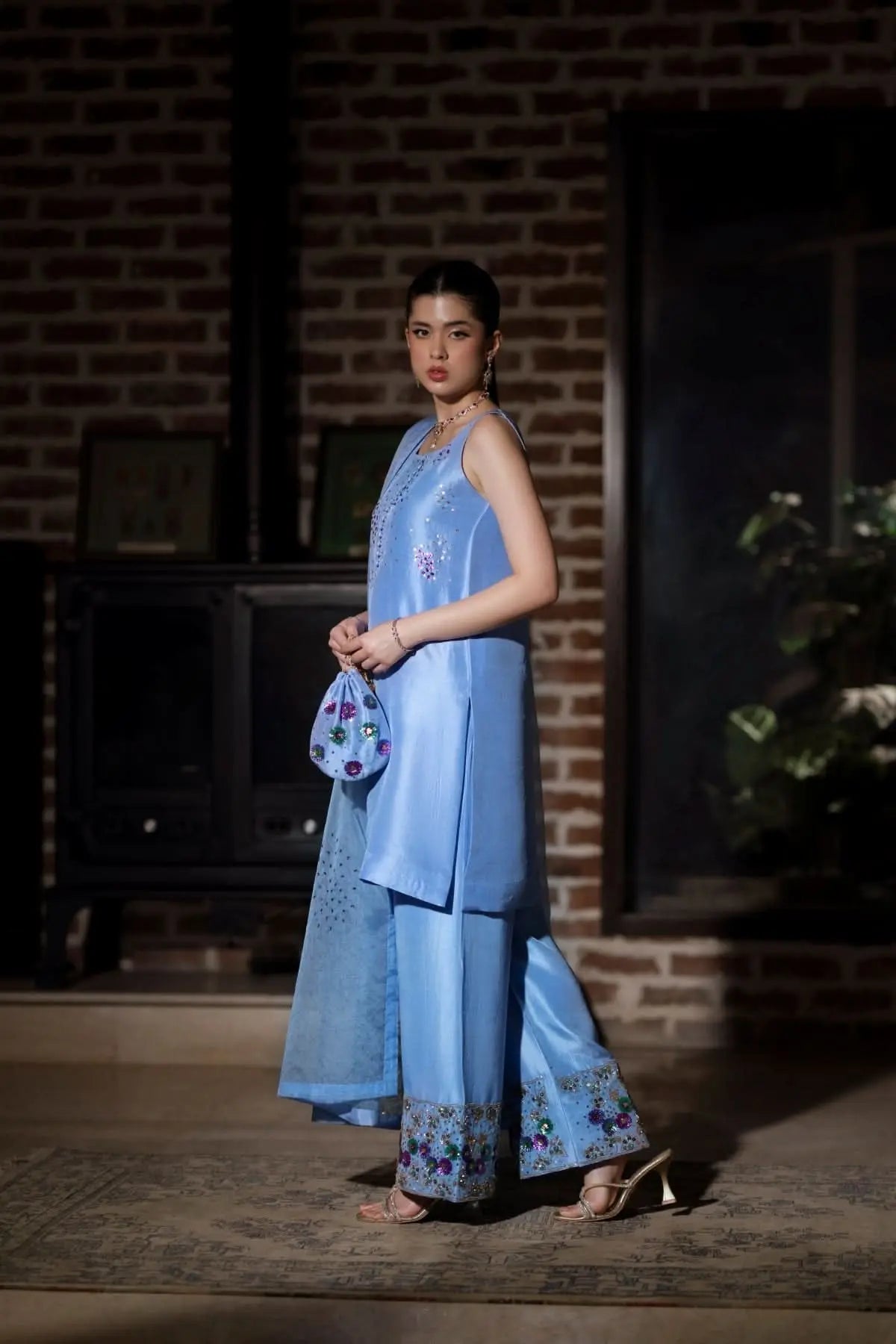 Azure - 3 Piece Pure Raw Silk Feyre