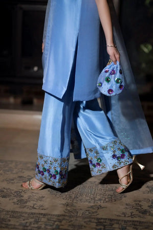 Azure - 3 Piece Pure Raw Silk Feyre