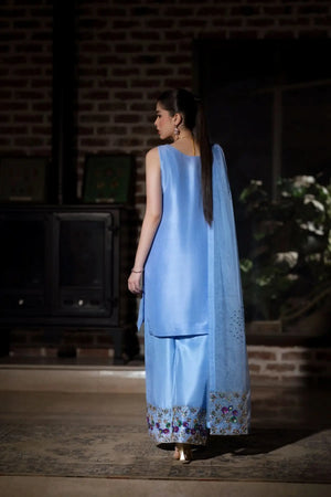 Azure - 3 Piece Pure Raw Silk Feyre