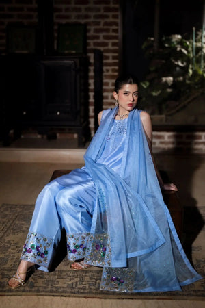 Azure - 3 Piece Pure Raw Silk Feyre