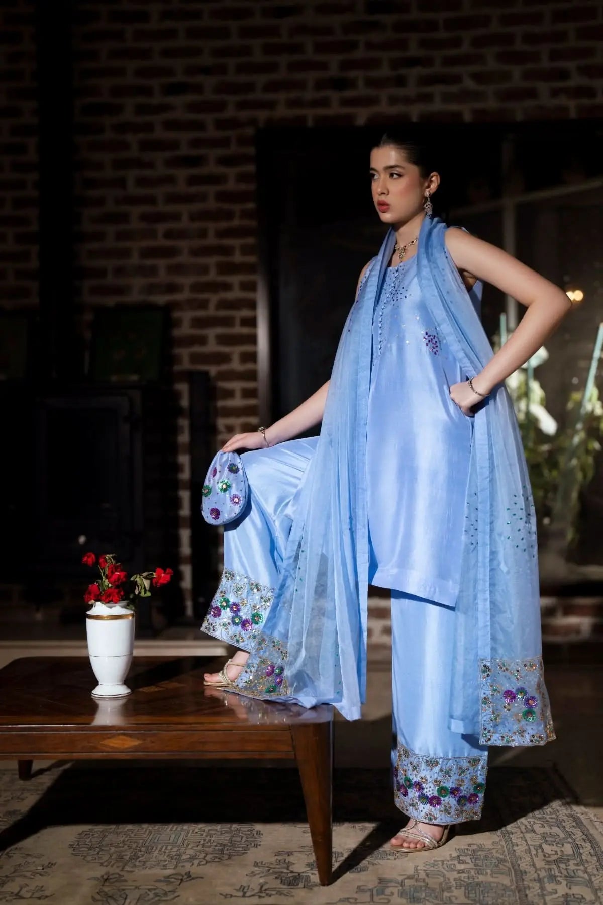 Azure - 3 Piece Pure Raw Silk Feyre