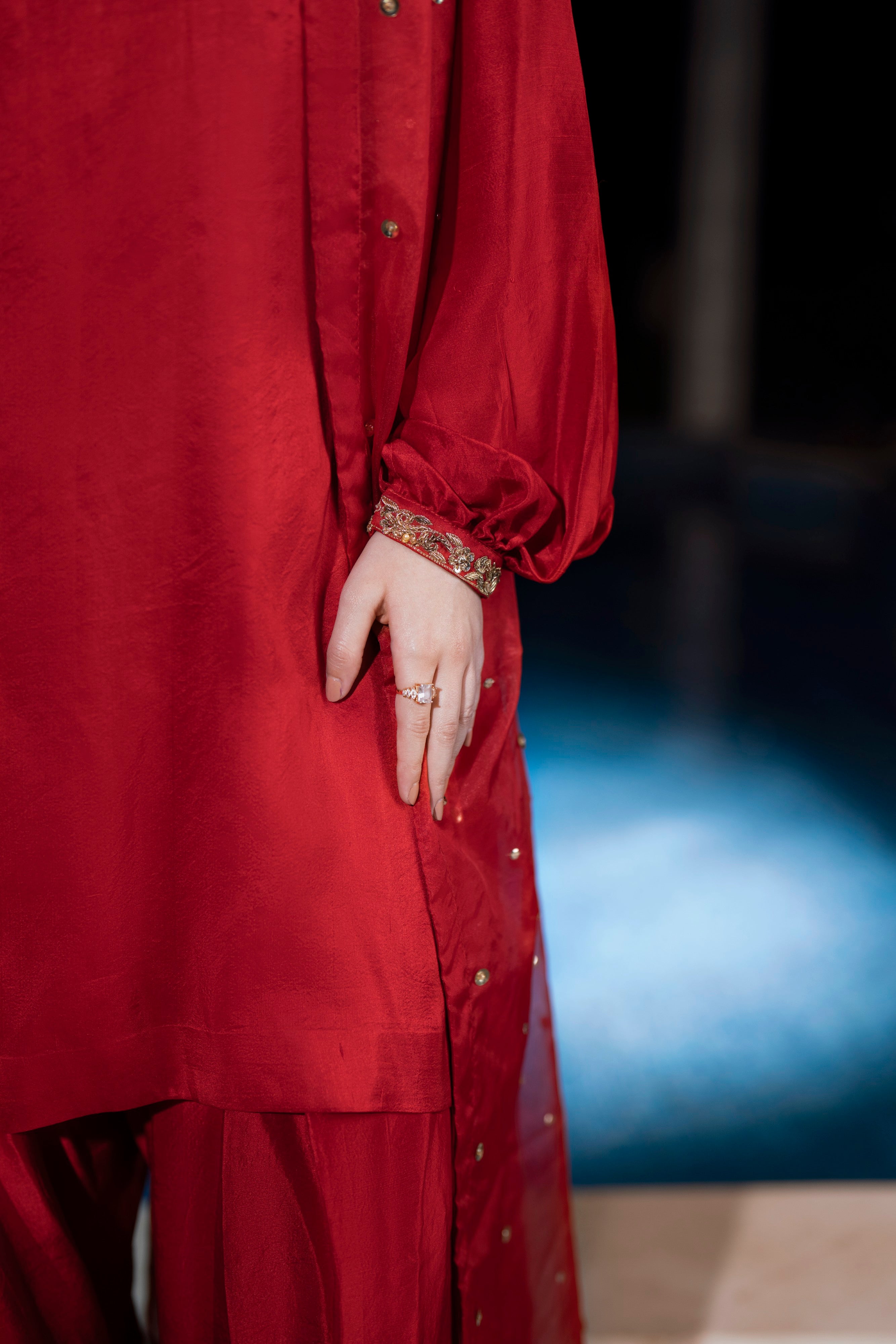 Crimson - 3 Piece Pure Raw Silk