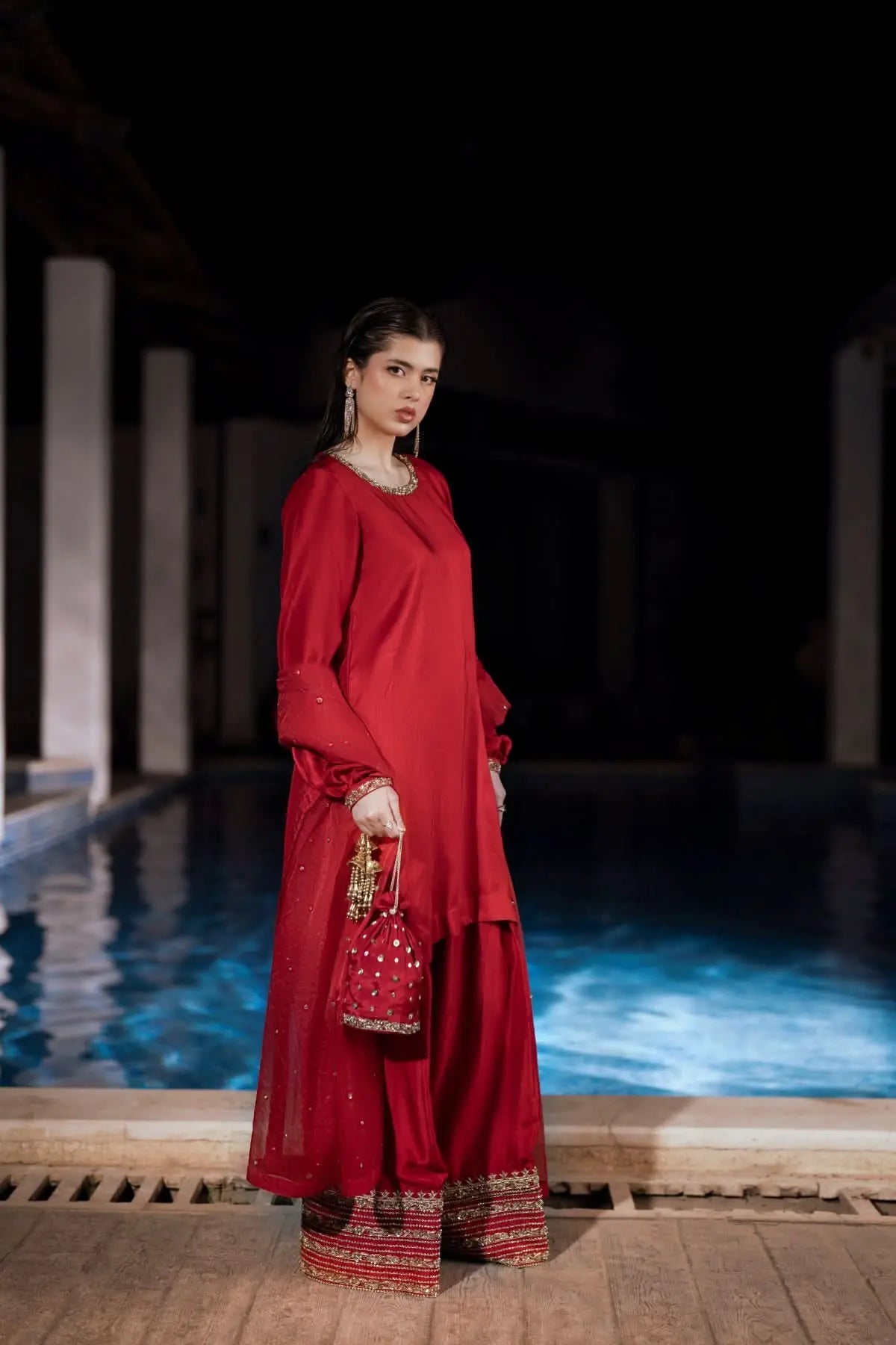 Crimson - 3 Piece Pure Raw Silk Feyre