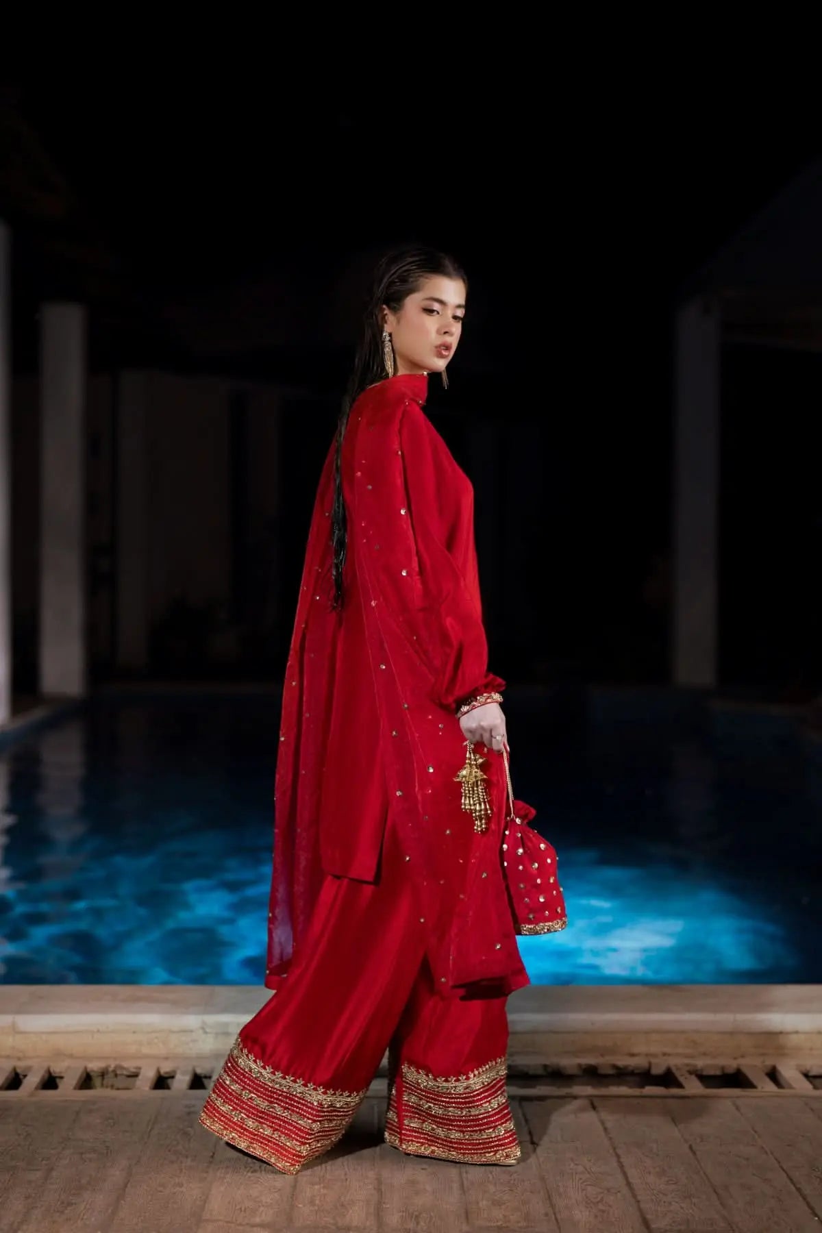 Crimson - 3 Piece Pure Raw Silk Feyre