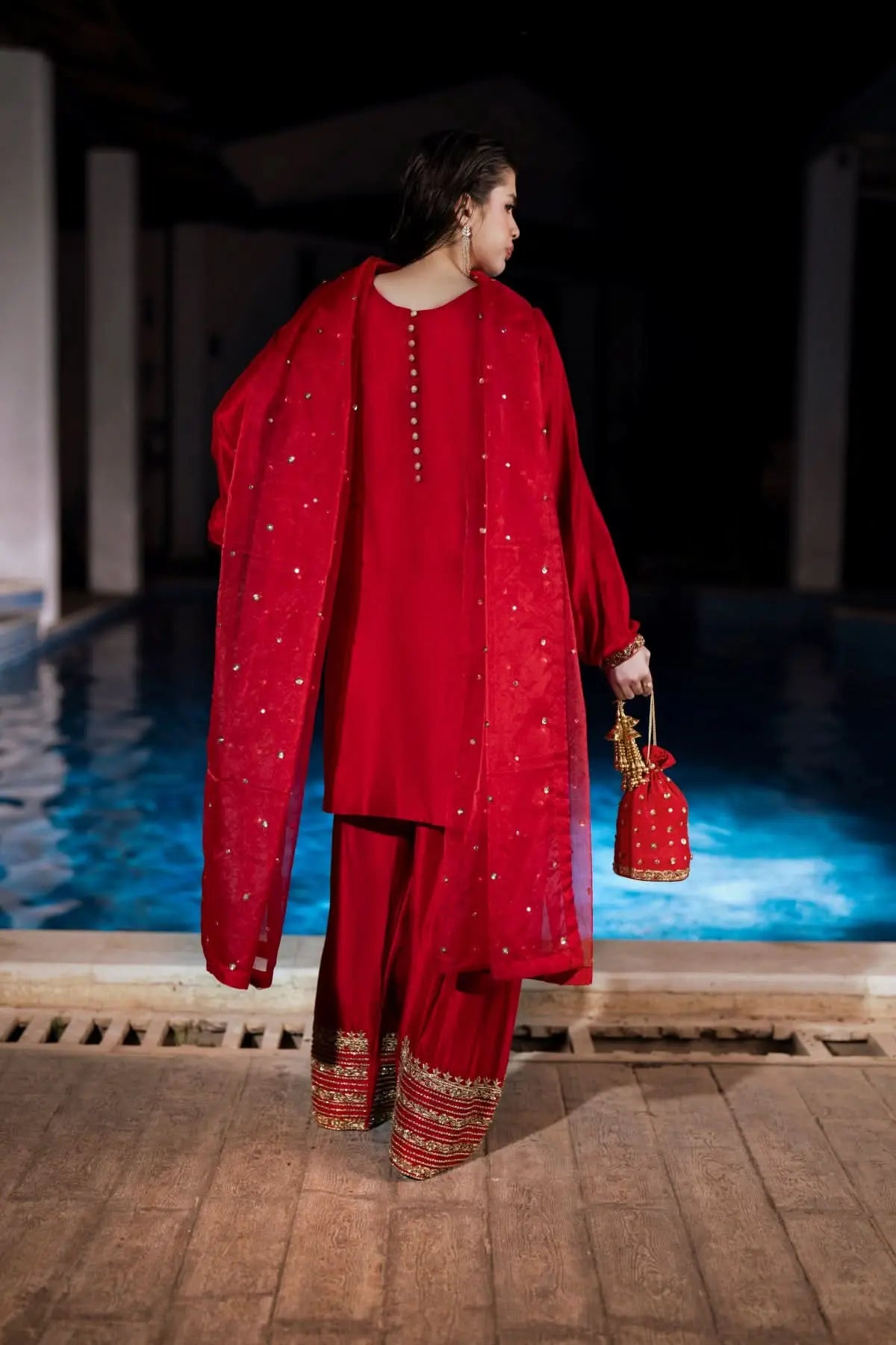 Crimson - 3 Piece Pure Raw Silk Feyre