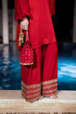 Crimson - 3 Piece Pure Raw Silk Feyre