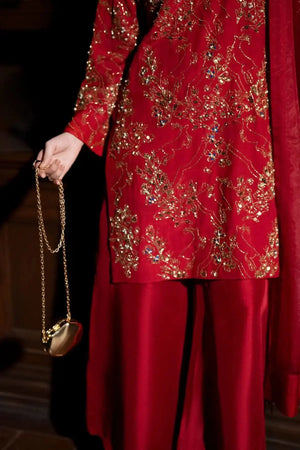 Wine - 3 Piece Pure Raw Silk Feyre