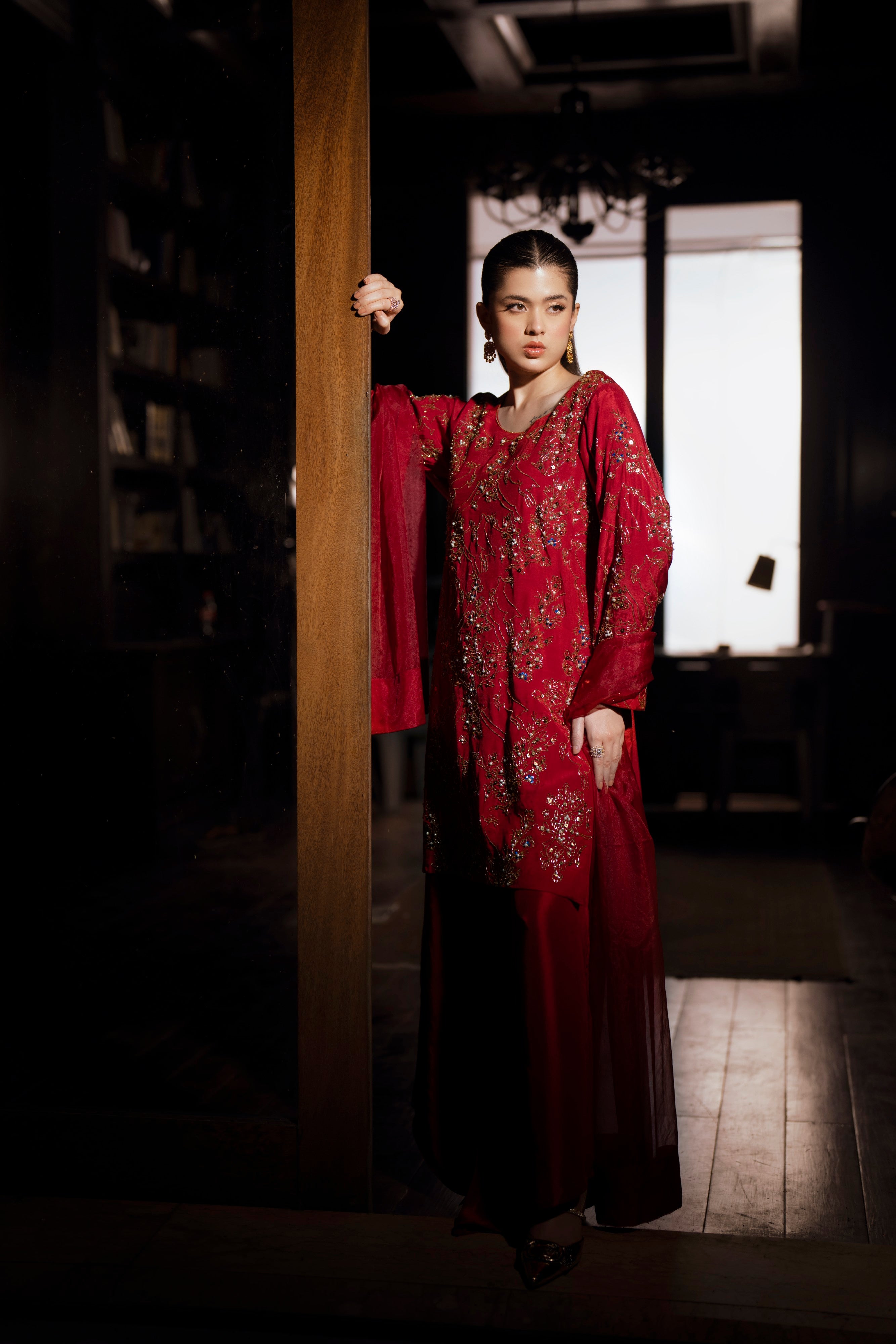 Wine - 3 Piece Pure Raw Silk