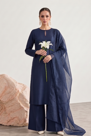 Indigo – 3 Piece Sheesha Silk Set