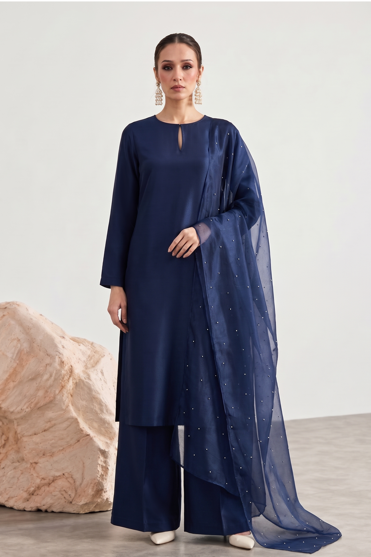 Indigo – 3 Piece Sheesha Silk Set
